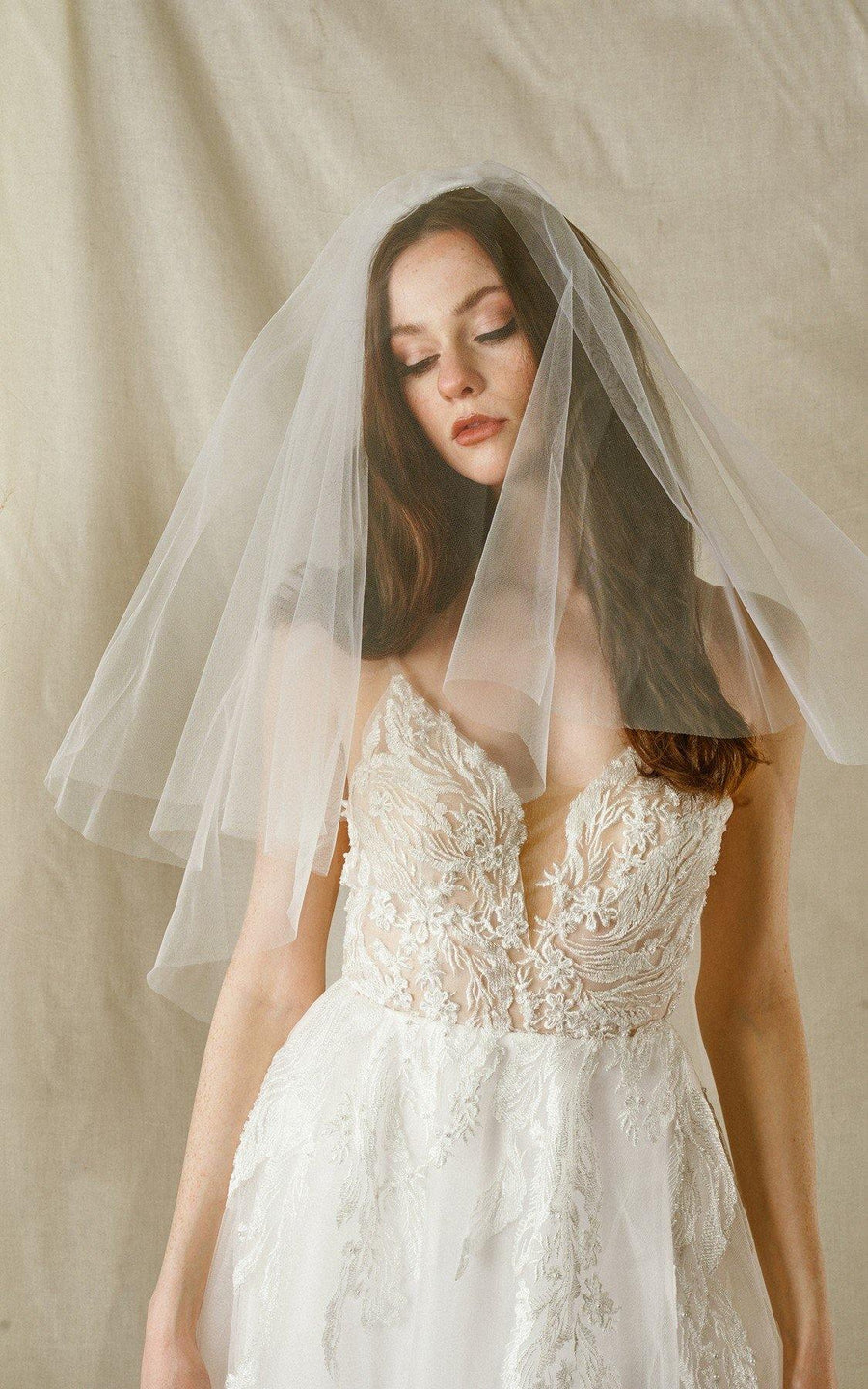 Simple Wedding One Layer Bridal Veil - The Dress Outlet