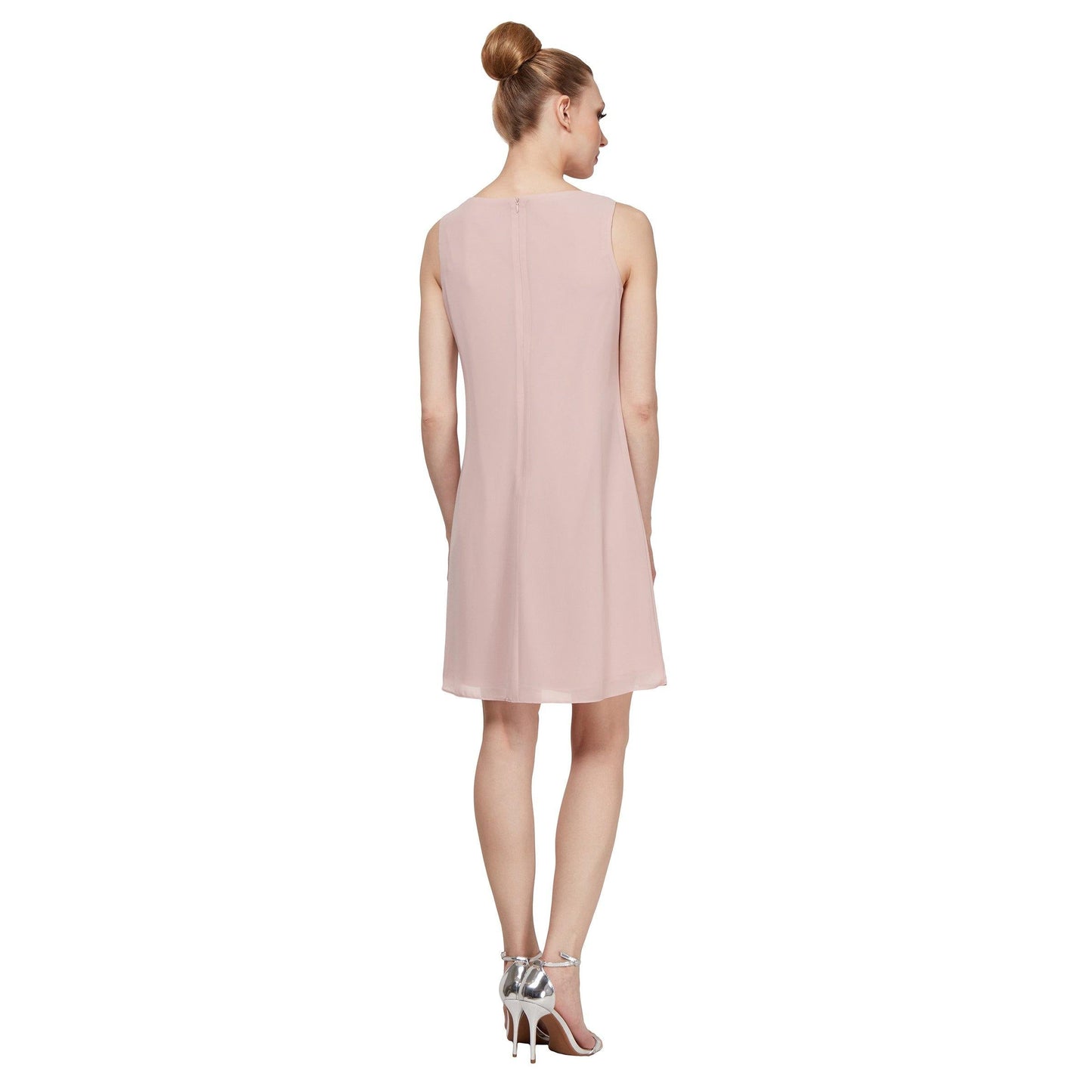 SL Fashions Short Sleeveless Chiffon Dress 112806 - The Dress Outlet