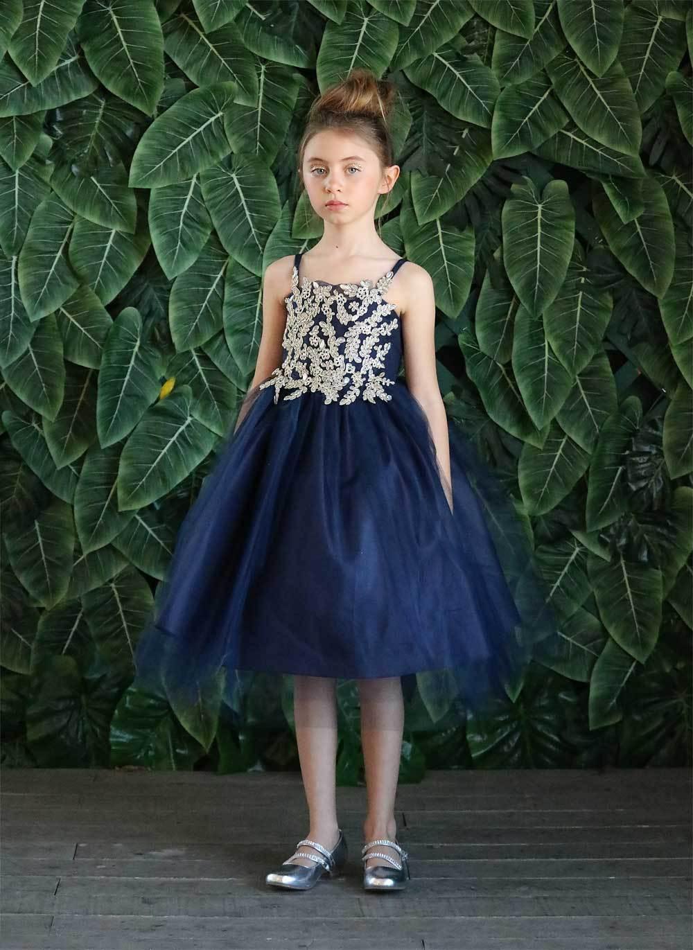 Sleeveless Beaded Lace Appliques Flower Girl Dress - The Dress Outlet