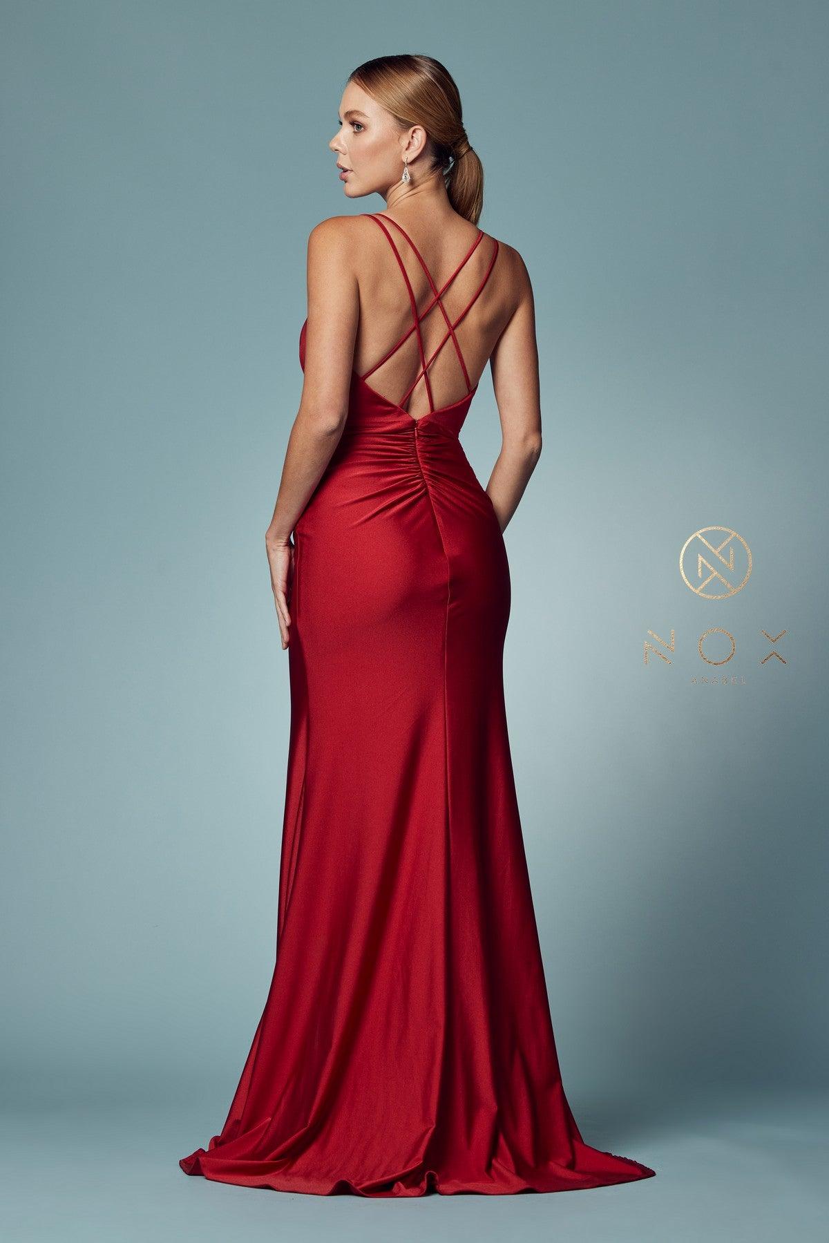 Sleeveless Long Fit and Flare Prom Dress - The Dress Outlet