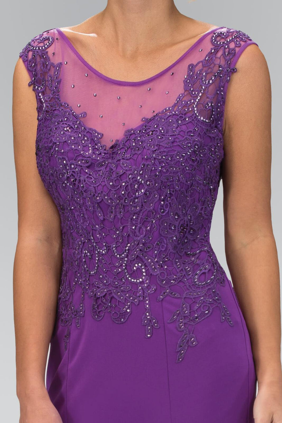 Sleeveless Rome Jersey Long Prom Dress Formal - The Dress Outlet Elizabeth K