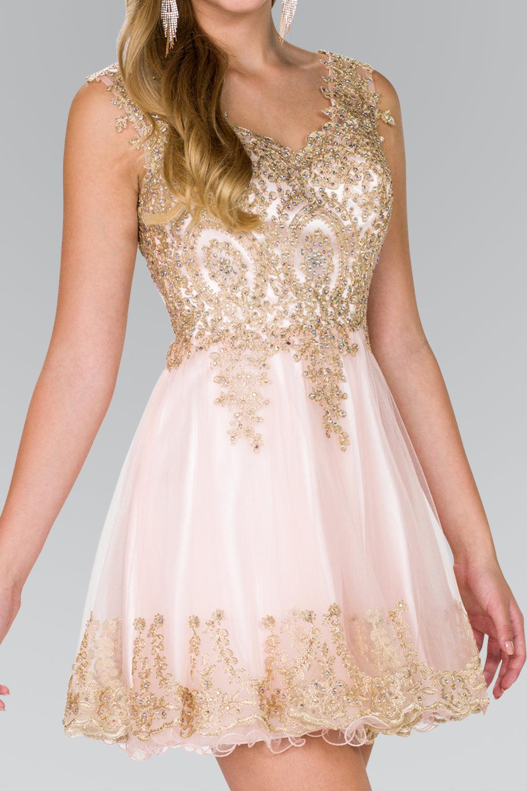 Sleeveless Tulle Short Prom Dress - The Dress Outlet