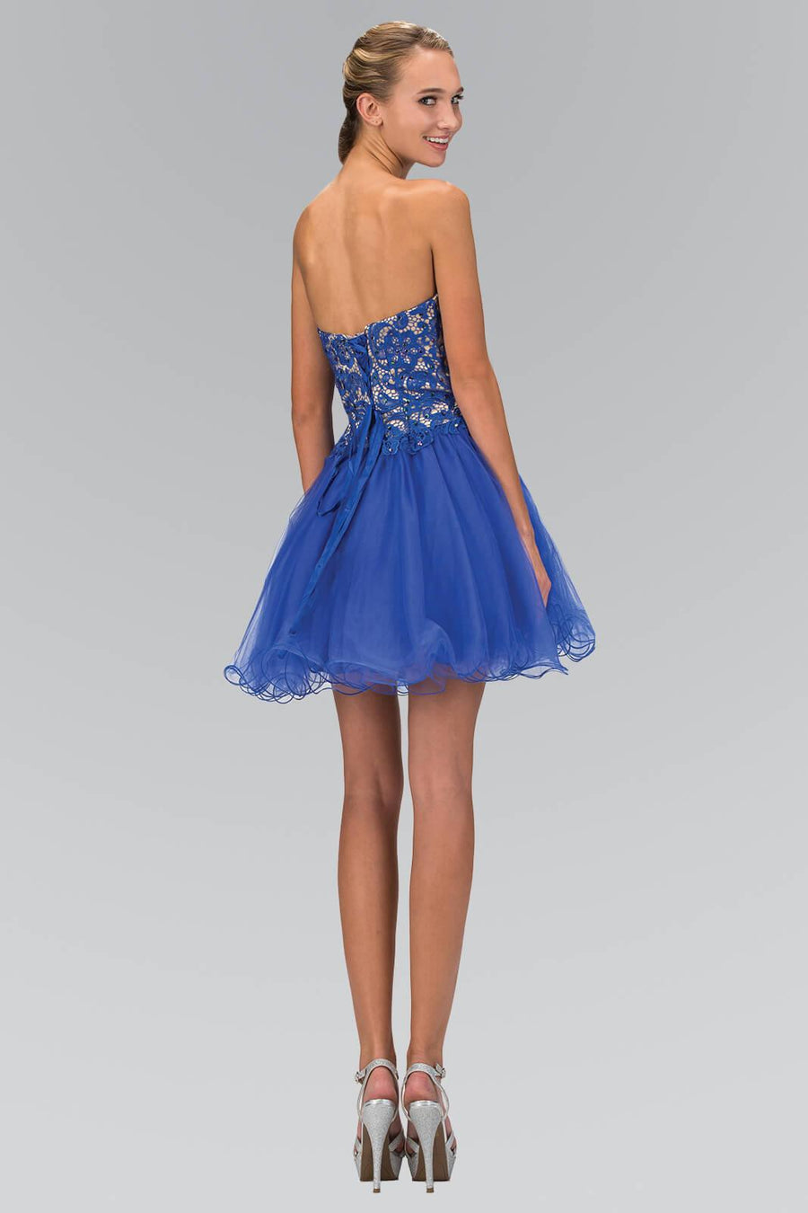 Strapless Sweetheart Prom Short Dress - The Dress Outlet Elizabeth K