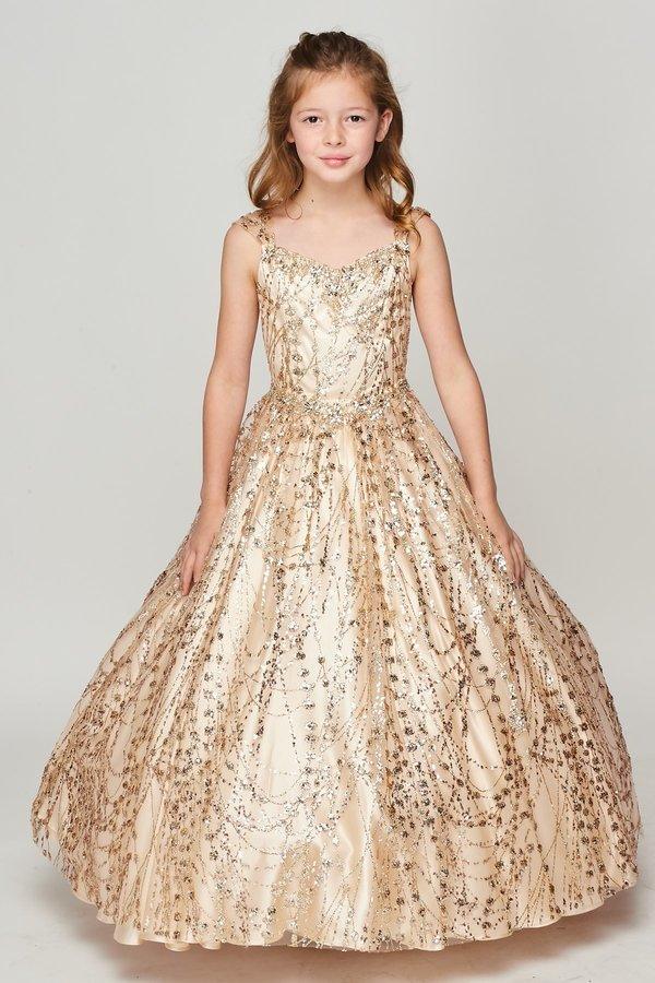 Sweetheart Bodice Long Flower Girl Dress - The Dress Outlet