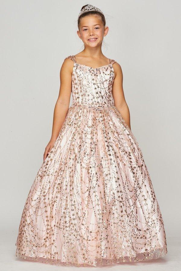 Sweetheart Bodice Long Flower Girl Dress - The Dress Outlet