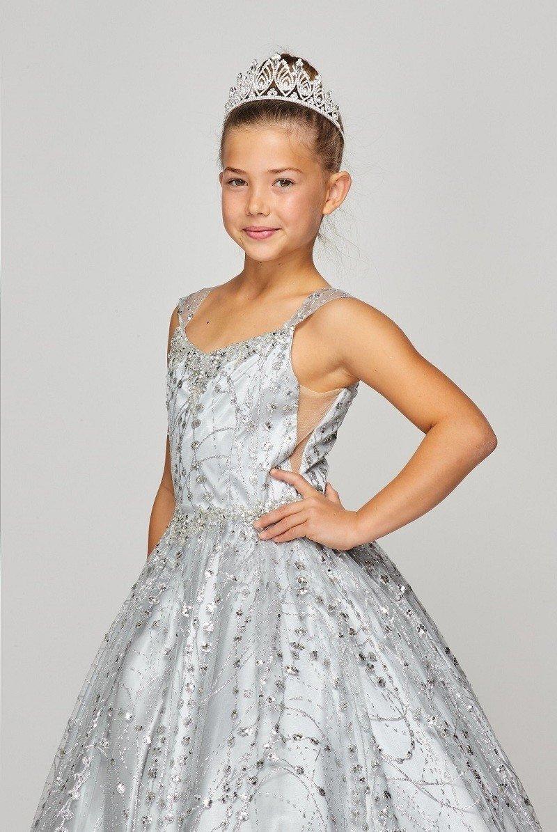 Sweetheart Bodice Long Flower Girl Dress - The Dress Outlet
