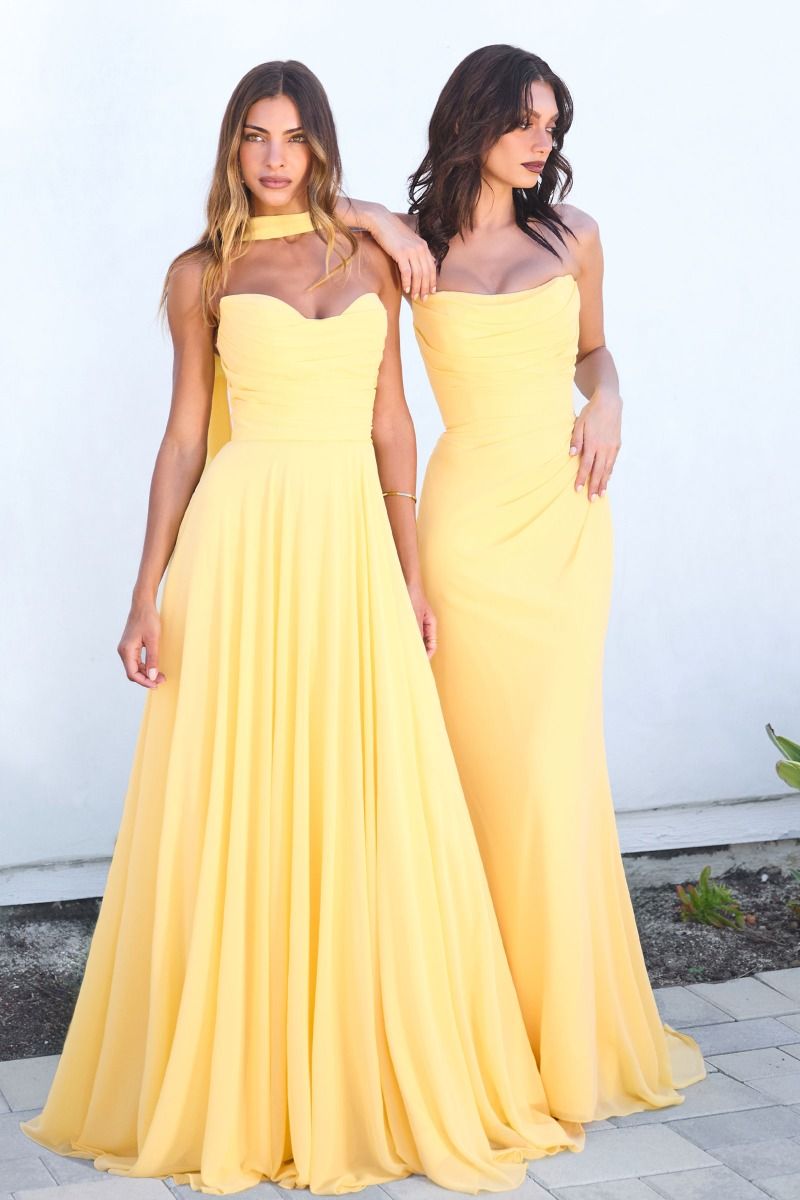 Formal Dresses Long A Line Formal Dress  Light Yellow