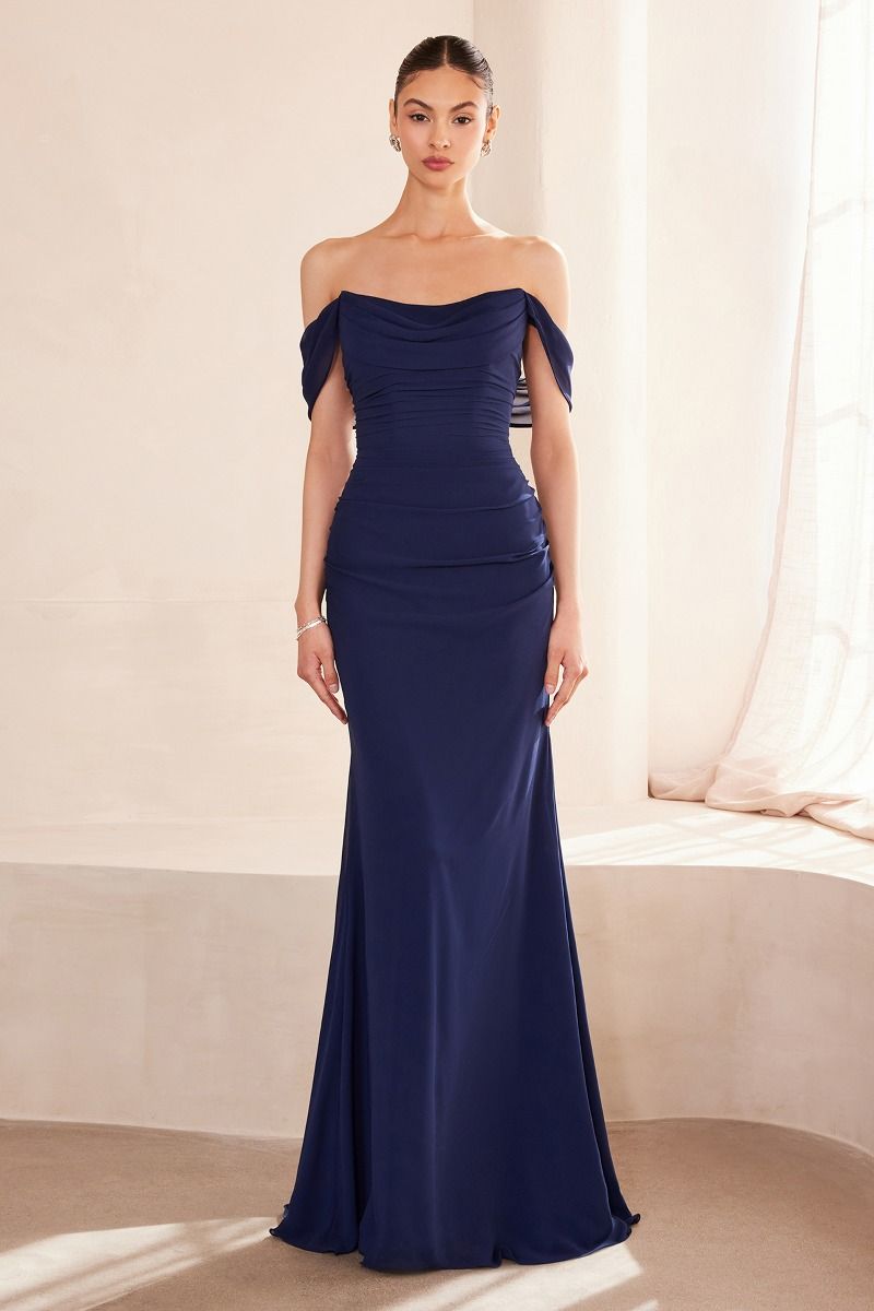 Prom Dresses Formal Long Fitted Mermaid Prom Dress Navy