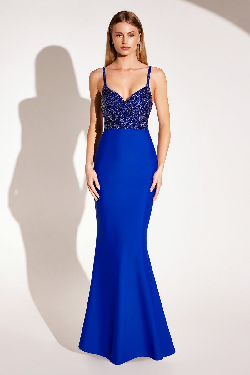 Prom Dresses Long Beaded Formal Mermaid Prom Dress Royal