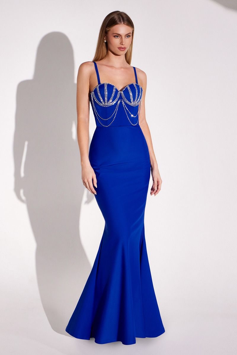 Prom Dresses Formal Long Beaded Evening Prom Dress Royal