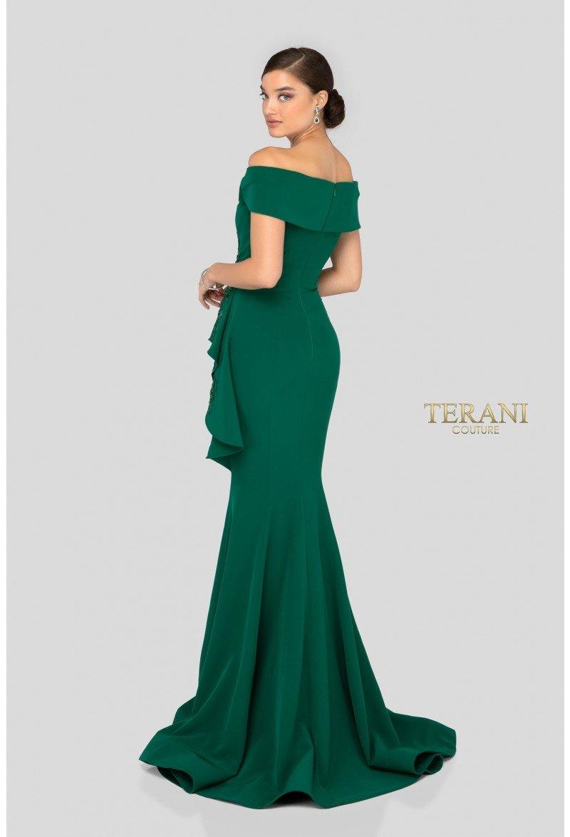 Terani Couture Long Off Shoulder Prom Dress 1911M9339 - The Dress Outlet