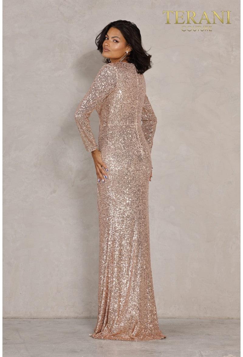 فستان سهرة بأكمام طويلة من Terani Couture 2021M2961