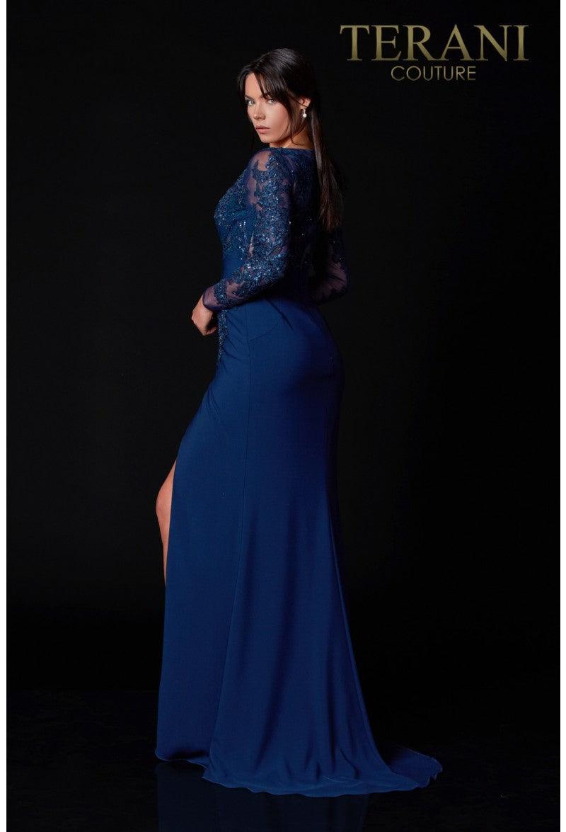 فستان رسمي بأكمام طويلة من Terani Couture 2111M5275
