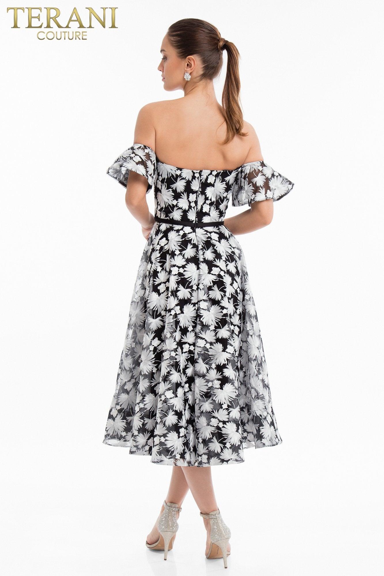 Terani Couture Off Shoulder Short Dress 1822C7056 - The Dress Outlet