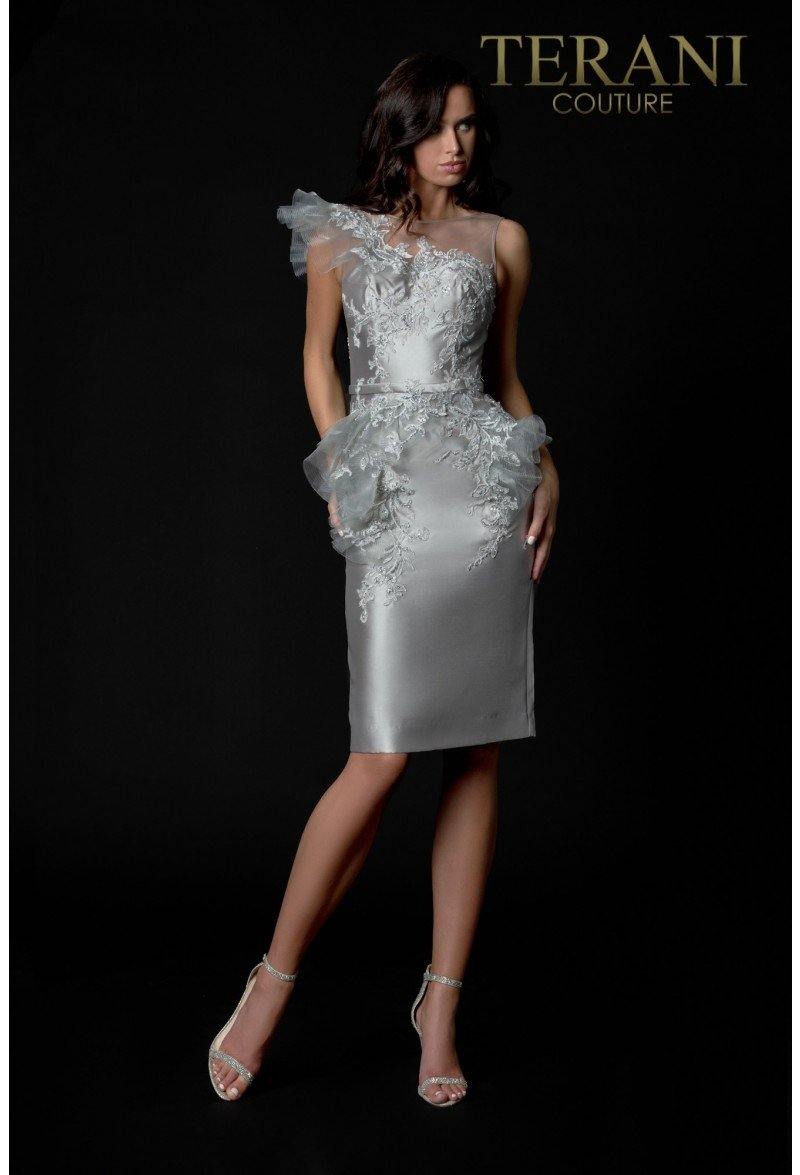 Terani Couture Short Fitted Dress 2021C2613 - The Dress Outlet