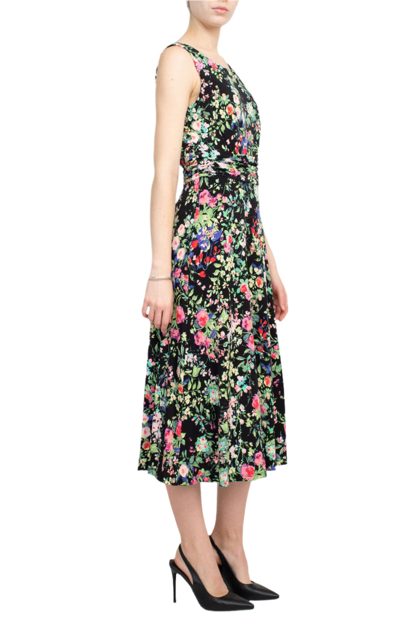 Cocktail Dresses Midi Floral Print Cocktail Dress Lime