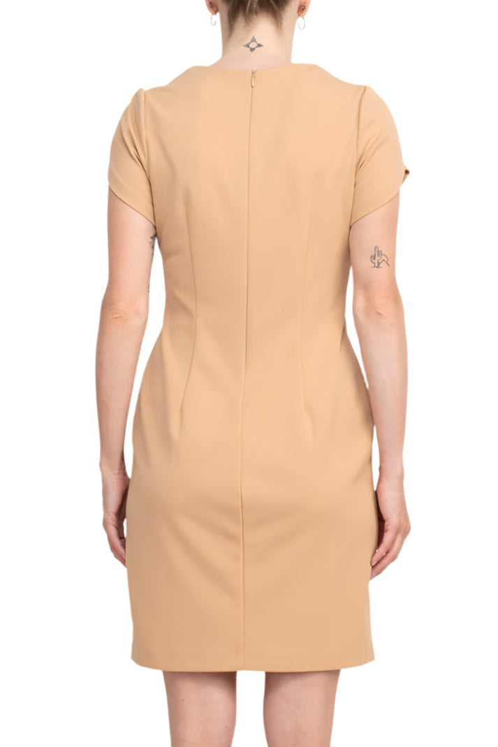 Cocktail Dresses Fitted Cocktail Short Dress Caramel