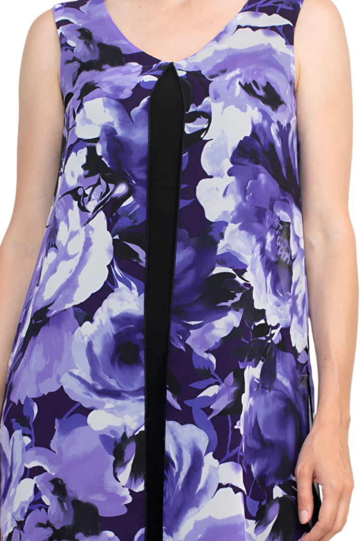 Cocktail Dresses High Low Floral Print Cocktail Dress Dark Purple