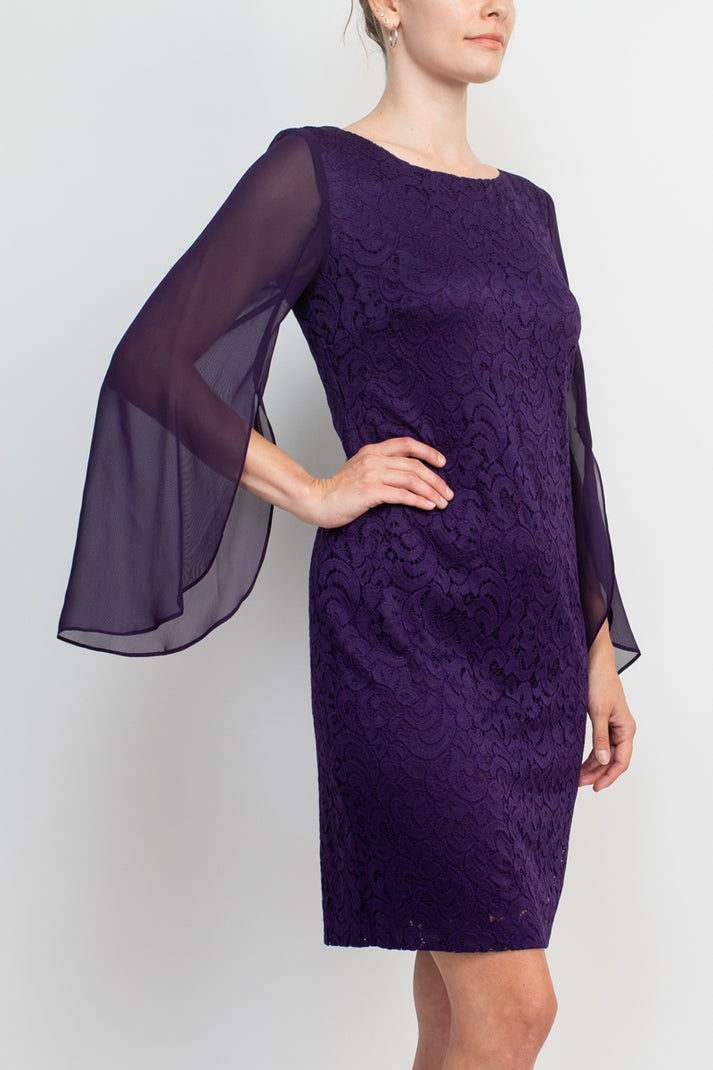 Cocktail Dresses Long Sleeve Bodycon Short Cocktail Dress Eggplant