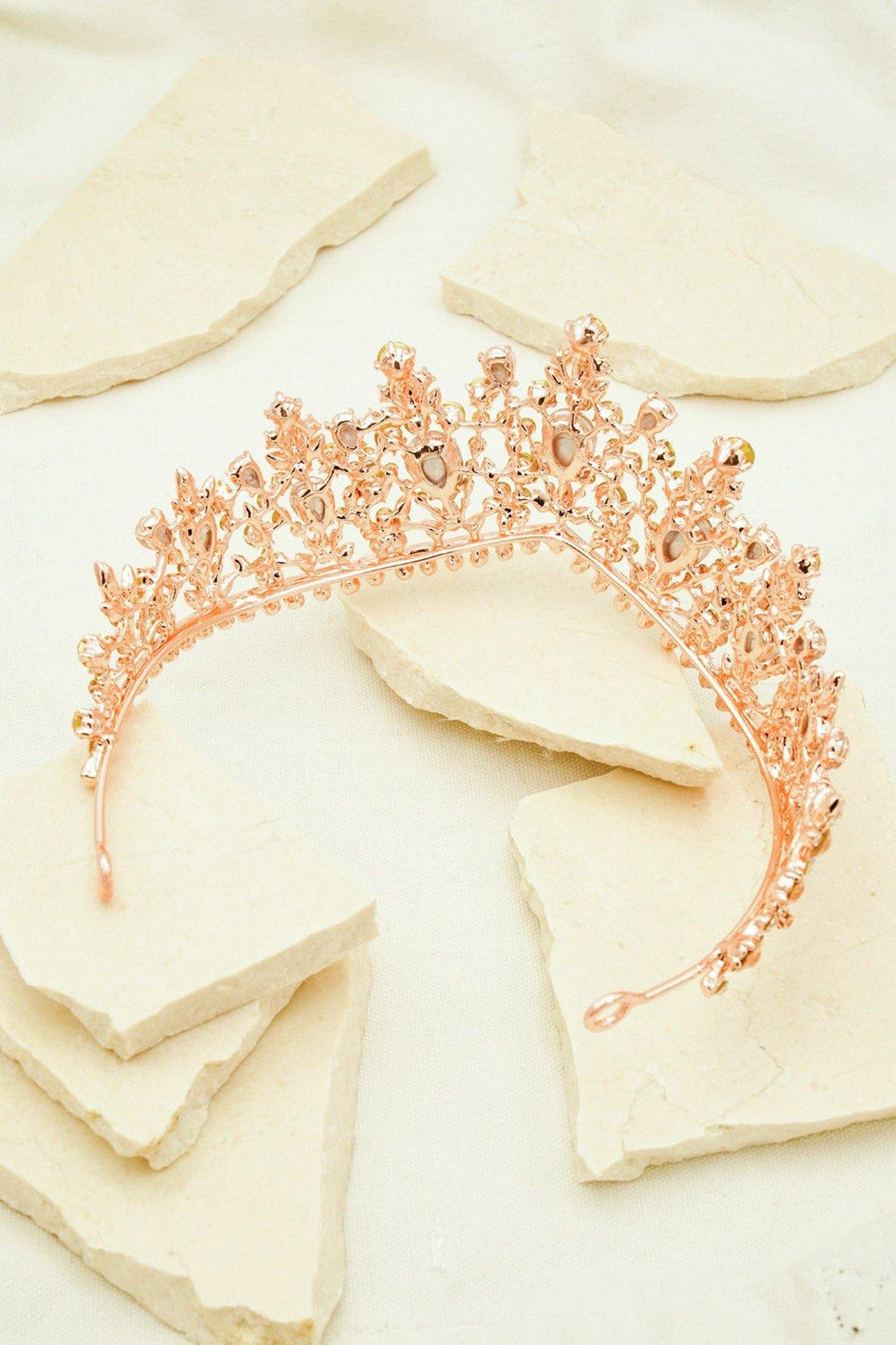Wedding Crystal Rhinestones Tiara Crown - The Dress Outlet