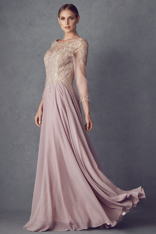 Mother of the Bride Dresses Long Formal Mother of the Bride Lace Dress Mauve