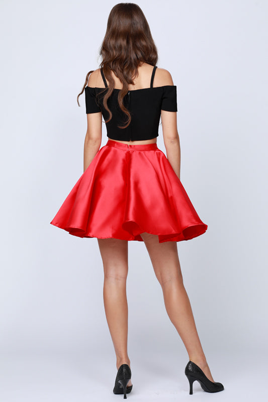 Cocktail Dresses Two Piece A Line Short Cocktail Dress Red
