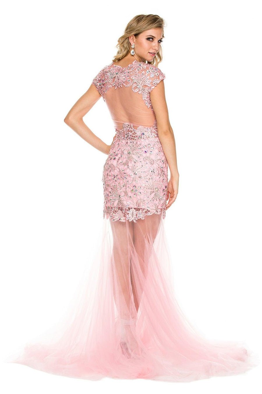 Nox Anabel 3127 Long Cap Sleeve Evening Gown