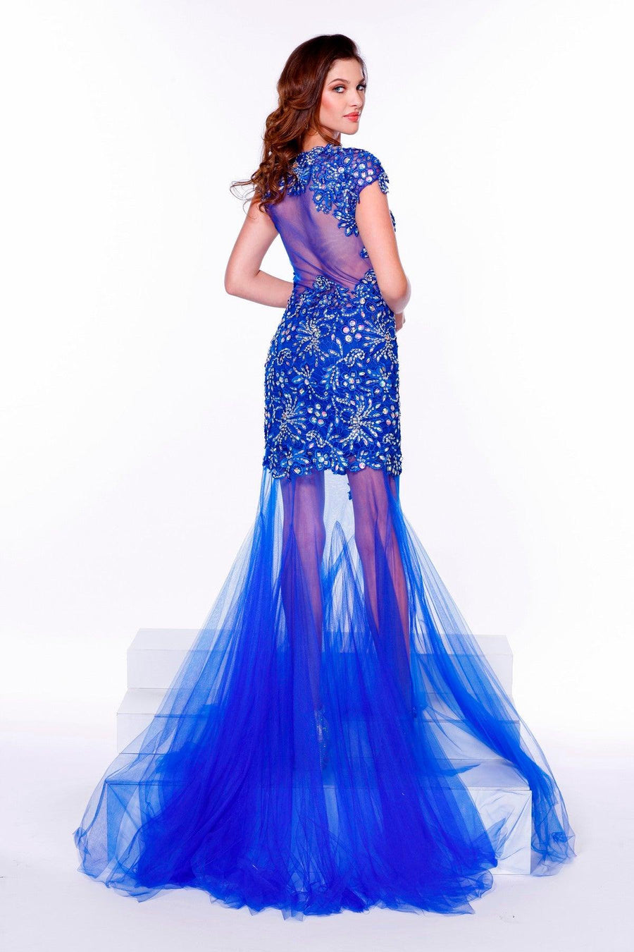 Nox Anabel 3127 Long Cap Sleeve Evening Gown