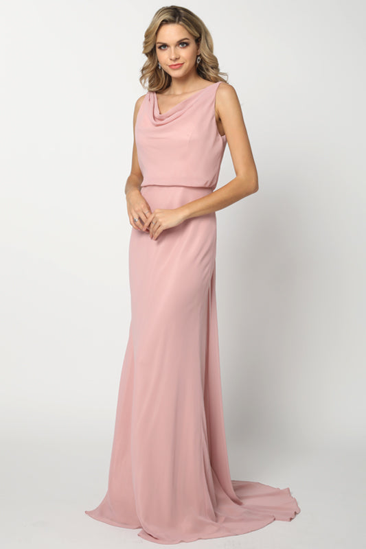 Formal Dresses Long Fitted Formal Prom Evening Dress Dusty Rose
