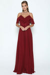 Prom Dresses A Line Long Formal Prom Dress Burgundy