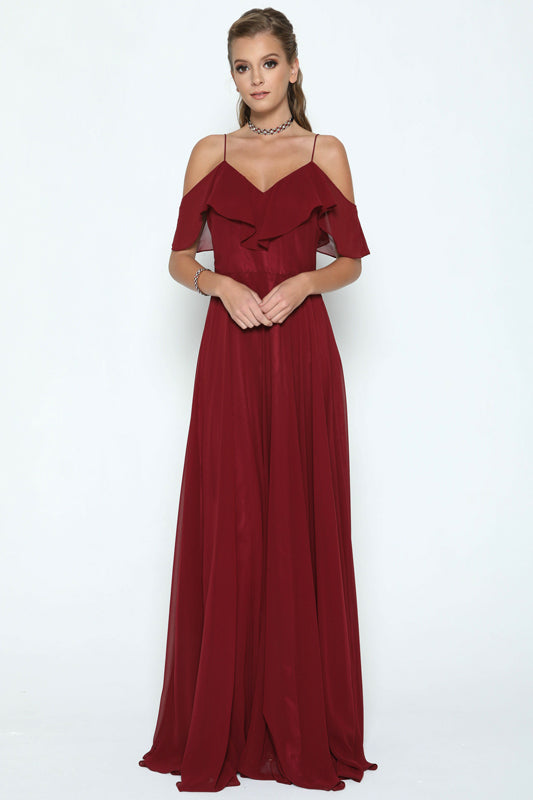 Prom Dresses A Line Long Formal Prom Dress Burgundy