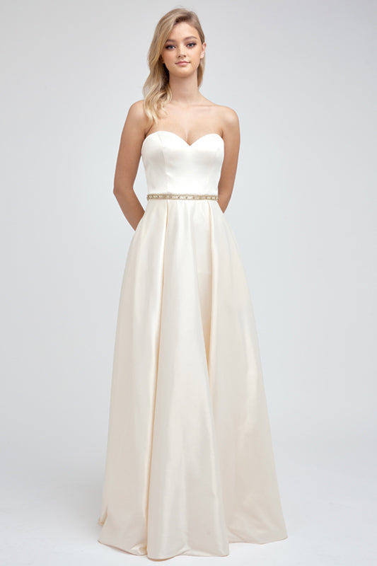 Prom Dresses A Line Long Beaded Formal Evening Prom Dress Champagne