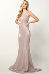 Prom Dresses Glitter Long Prom Formal Mermaid Dress Mauve