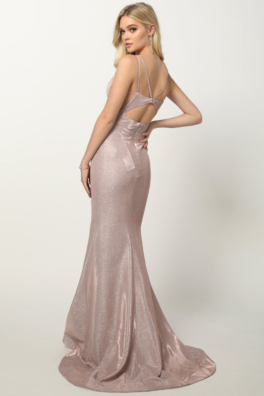 Prom Dresses Glitter Long Prom Formal Mermaid Dress Mauve