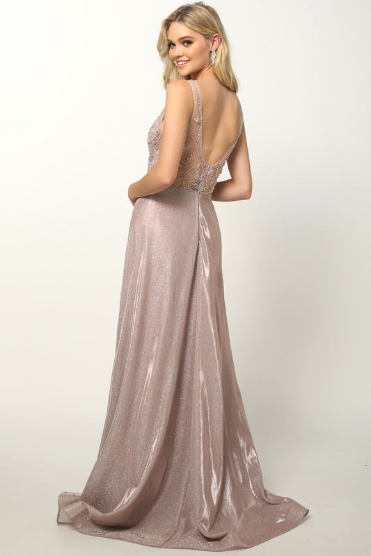 Prom Dresses Long A Line Formal Evening Prom Dress Rose Gold