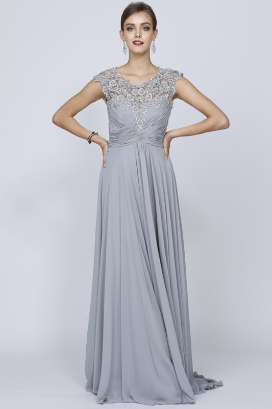 Formal Dresses Long A Line Formal Evening Dress Silver