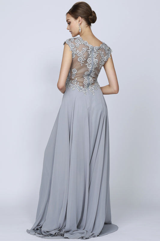Formal Dresses Long A Line Formal Evening Dress Silver