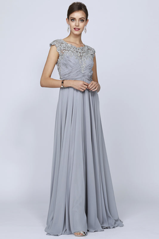 Formal Dresses Long A Line Formal Evening Dress Silver