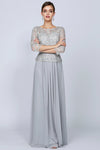 Mother of the Bride Dresses Beaded Formal Long Mother of the Bride Dress Silver