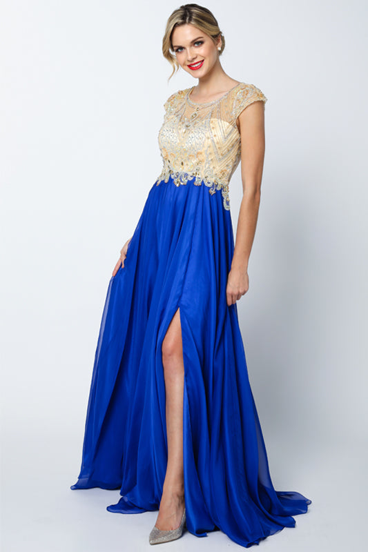 Formal Dresses Formal Long Slit Evening Dress Royal Blue