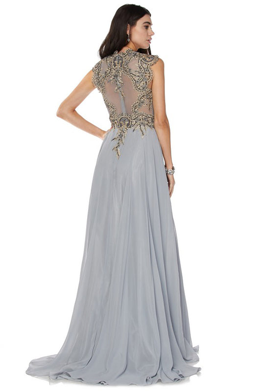 Formal Dresses Long Formal A Line Evening Dress Silver