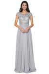 Formal Long Formal Evening A Line Dress Silver