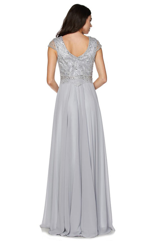 Formal Long Formal Evening A Line Dress Silver