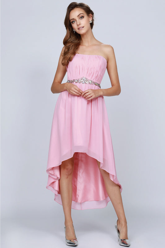Cocktail Dresses A Line High Low Cocktail Dress Blush/Rose