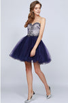 Cocktail Dresses Beaded Homecoming Short Cocktail Dress Navy Blue