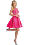 Cocktail Dresses Homecoming Beaded Short Mini Cocktail Dress Fuchsia