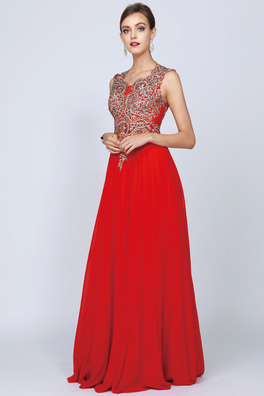 Formal Dresses Long Formal A Line Evening Dress Red