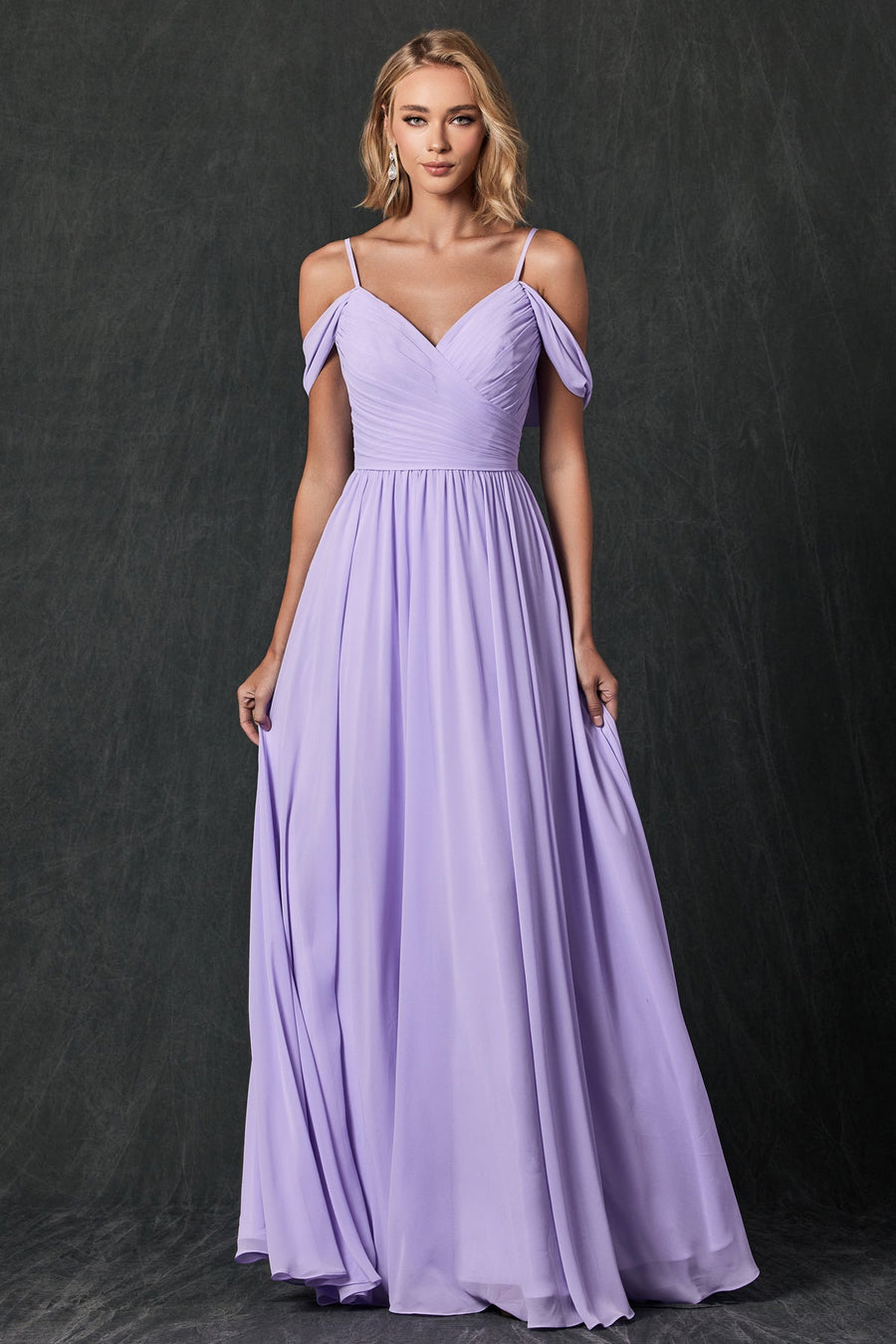 Prom Dresses Fitted Long Formal Pleated Prom Dress Lilac