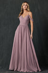 Prom Dresses Fitted Long Formal Pleated Prom Dress Mauve