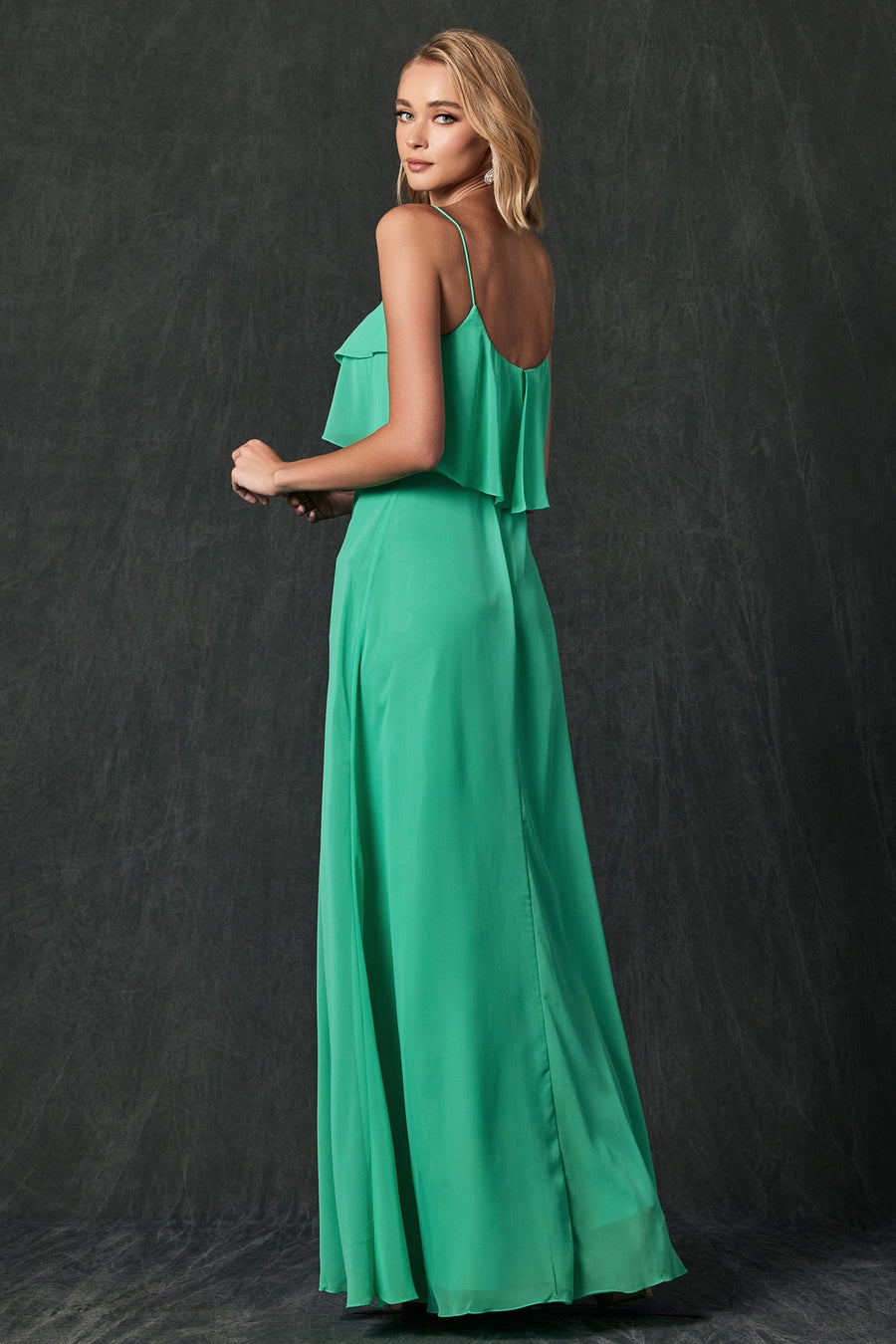 Prom Dresses Formal Long Prom Ruffle Dress Kelly Green
